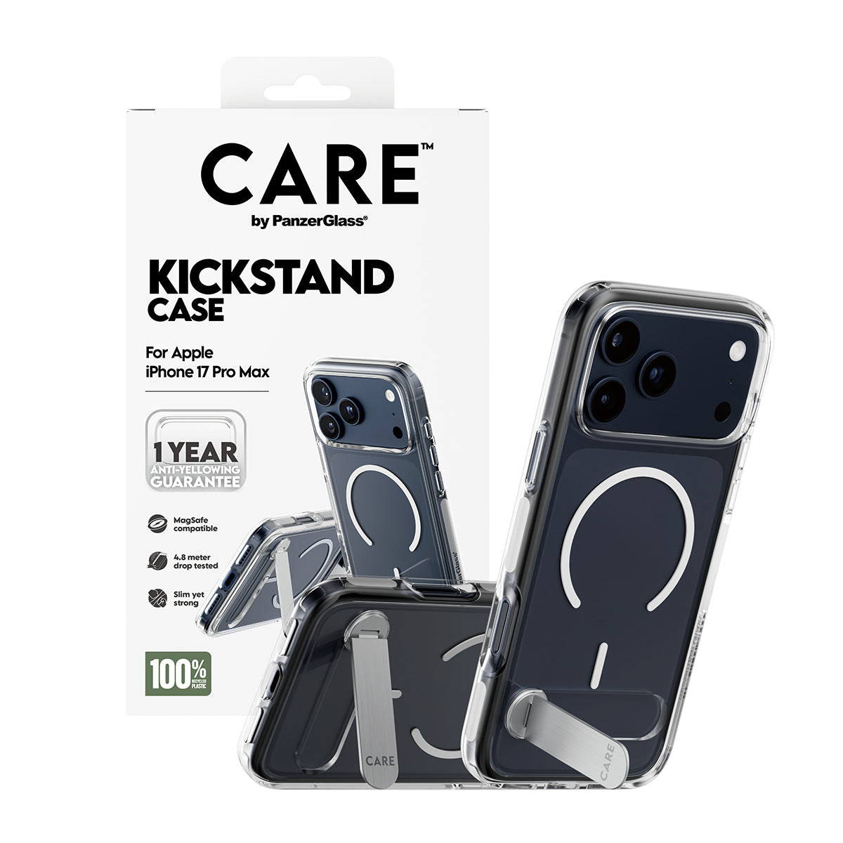 PanzerGlass Backcover CARE – für Apple iPhone 17 Pro Max – transparent – MagSafe-kompatibel