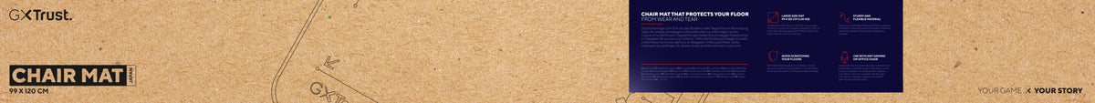 Trust Bodenschutzmatte – 99 × 120 cm, schwarz/rot/weiss