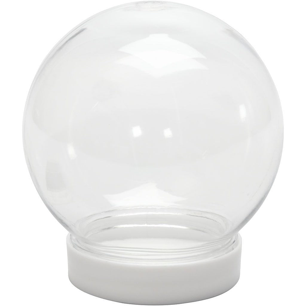 Creativ Company Schneekugel aus Kunststoff, transparent, Ø 8 cm × 8,5 cm, Set à 18
