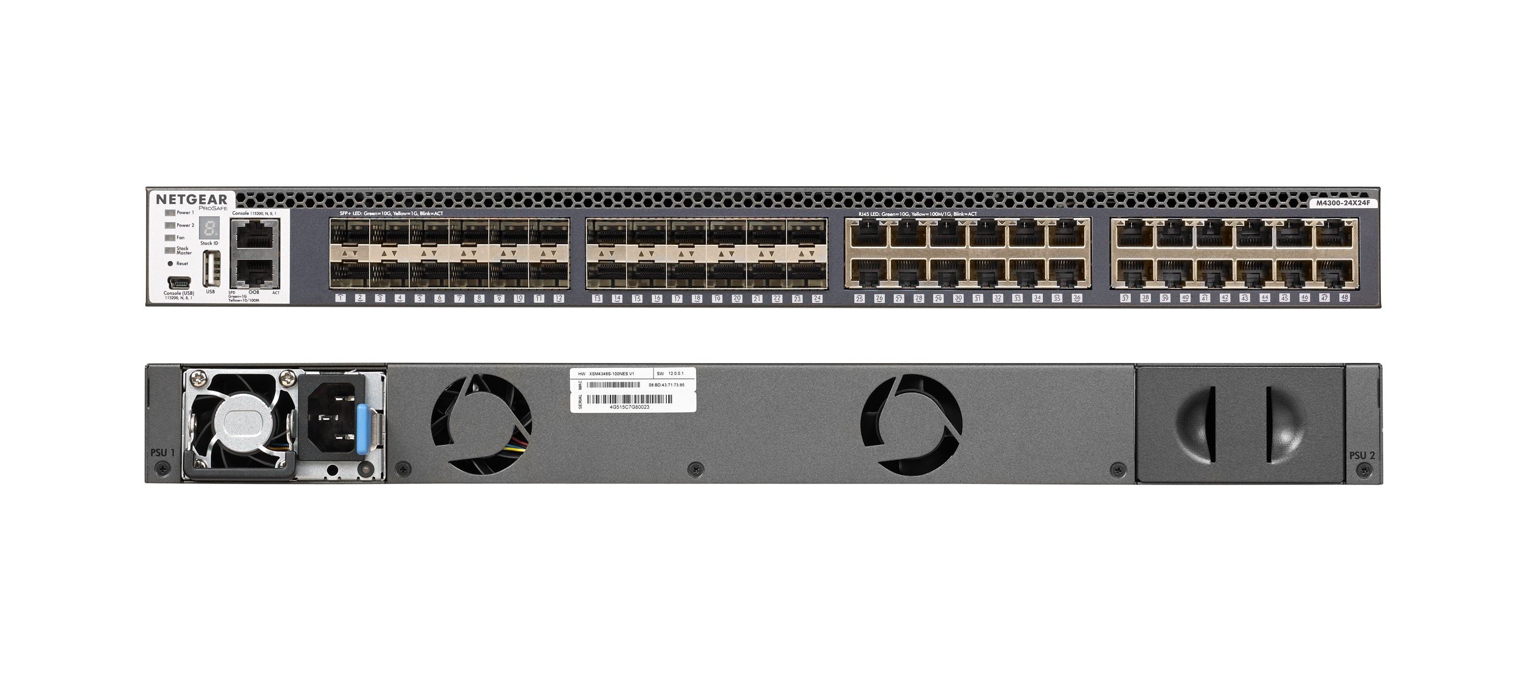NETGEAR M4300-24X24F – Managed Switch – 24×10G, 2×10G SFP+, 1U