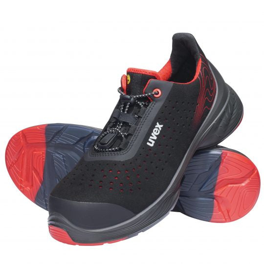 uvex 1 G2 – Sicherheits-Halbschuh S1P, Schwarz/Rot