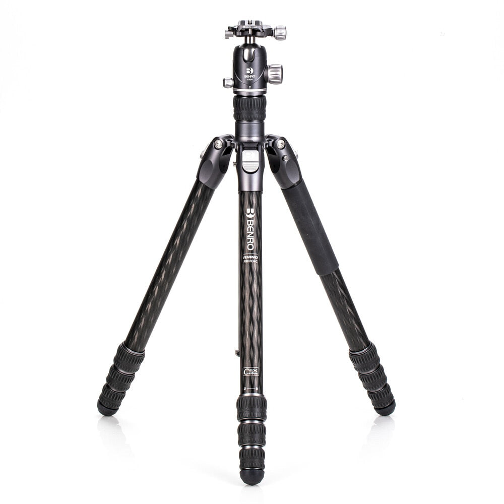 Benro FRHN34CVX30 Rhino Stativ – bis 174,7 cm – Traglast 20 kg – Carbon, 4-Sektionen