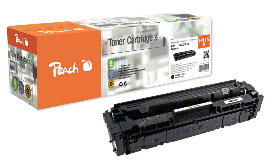 Peach Toner 415A/W2030A – schwarz, 2400 Seiten – für HP M455dn/M480f/E45028dn und andere