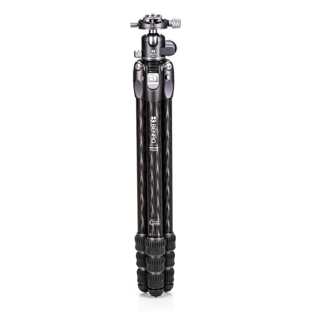 Benro TTOR24CGX30 Tortoise Stativ – Carbon, 4 Sektionen, 129,5 cm, Tragkraft 14 kg – für 1/4" und 3/8" Gewinde