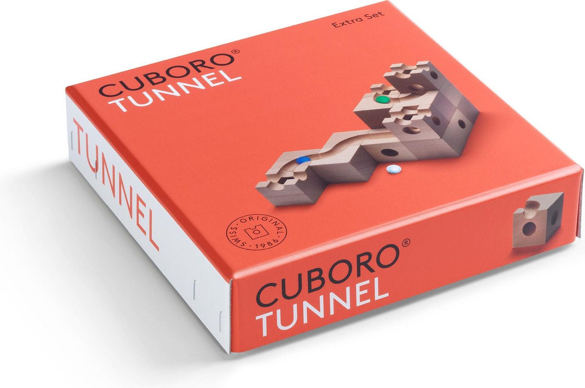 Cuboro TUNNEL Stapelblöcke – 21-teilig – ab 7 Jahren – Buche, holzfarben