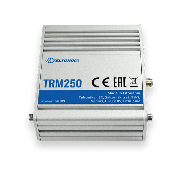 Teltonika TRM250 – LTE/NB-IoT-Modem, Mikro-USB, Interne Antenne, Aluminium, Blau