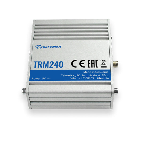 Teltonika TRM240 – 4G LTE Modem (Mikro-USB), Interne Antenne, Aluminium/Blau