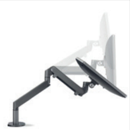 Hagor 8715 – Monitorarm, Tischklemme – bis 32", VESA 75 × 75/100 × 100 mm, 9 kg, Gasfeder, Schwarz