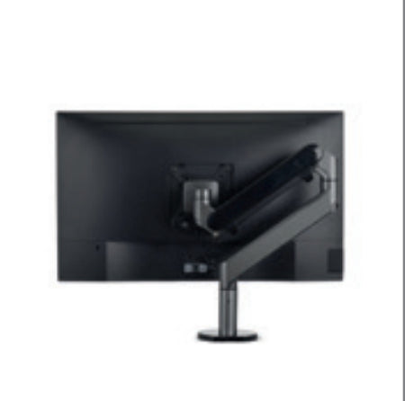 Hagor 8715 – Monitorarm, Tischklemme – bis 32", VESA 75 × 75/100 × 100 mm, 9 kg, Gasfeder, Schwarz