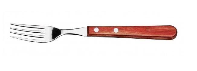 Tramontina JUMBO Steakbesteck-Set – 4-teilig, 32,5 cm, Edelstahl, Holzgriff, Rot, FSC