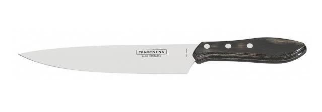 Tramontina CHURRASCO Tranchier-Set – 2-teilig, 33,8 cm, Edelstahl, Holzgriff, Braun, für Grill