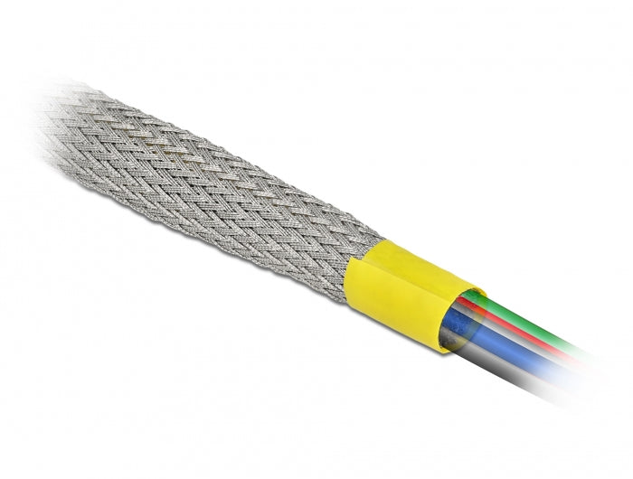 DeLOCK Kabelschlauch, Ø 6 mm × 2 m, EMV-Abschirmung, dehnbar – grau