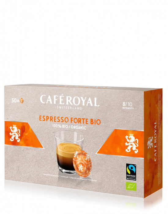Café Royal Kaffeepads Espresso Forte – für Nespresso Professional – Intensität 9 – Bio – 50 Pads