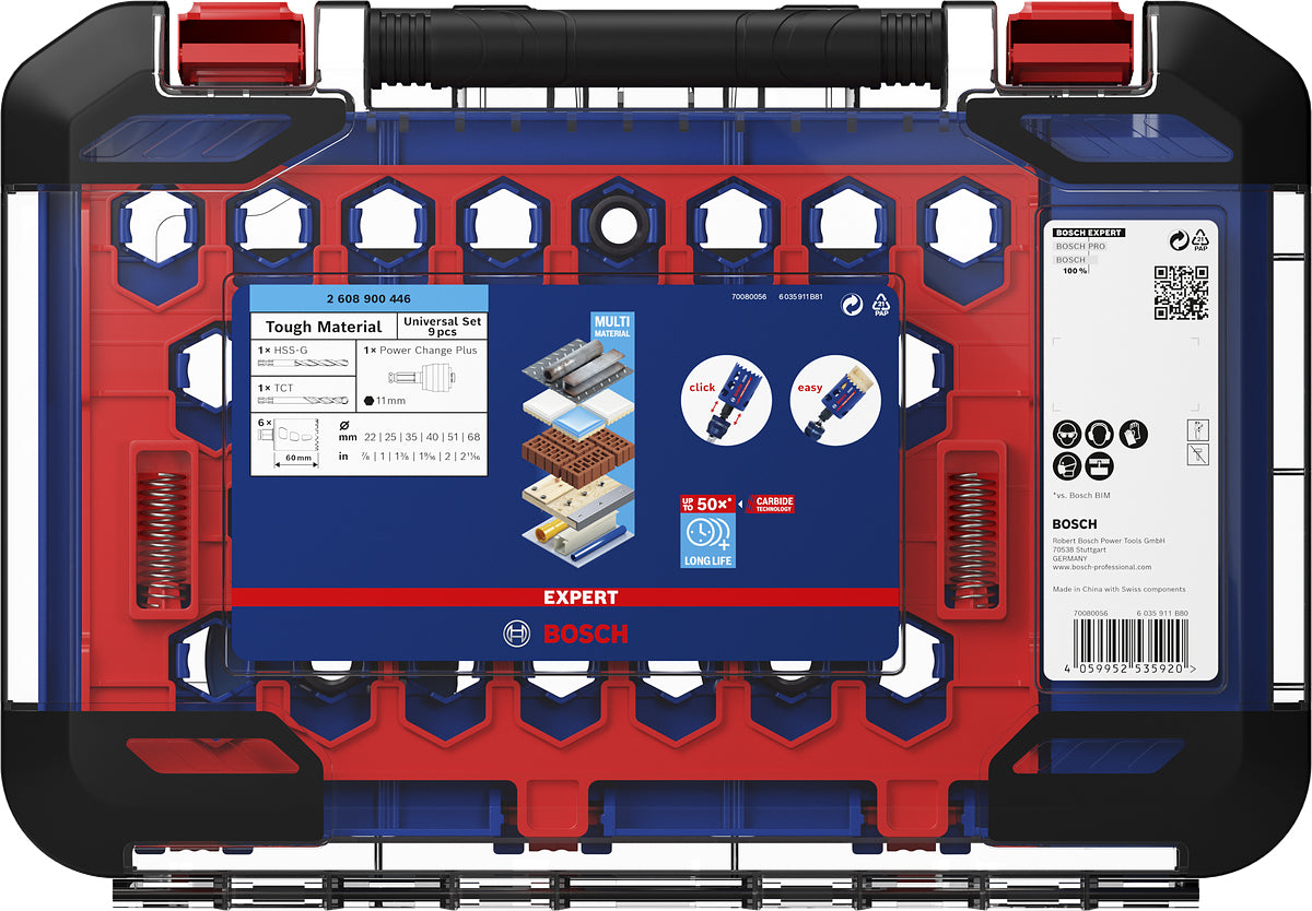 Bosch Lochsäge, EXPERT Tough Material, blau, rot, 14 Stk., Set