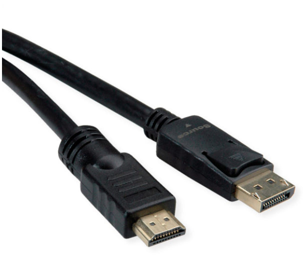 ROLINE DisplayPort auf HDMI Kabel DP 1.2 4K 60 Hz – 7,5 m – aktiv
