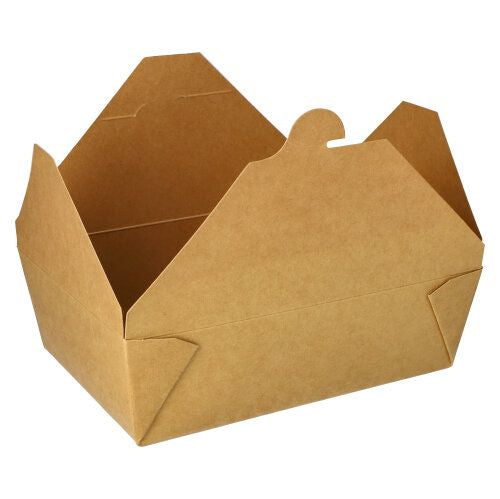 Papstar Take-away-Box pure, Papier/Karton, PLA-beschichtet – 2'000 ml 215 × 155 × 65 mm, braun – FSC – 50 Stk.