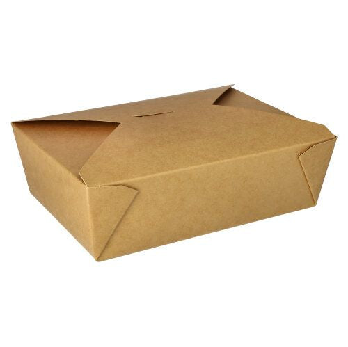 Papstar Take-away-Box pure, Papier/Karton, PLA-beschichtet – 2'000 ml 215 × 155 × 65 mm, braun – FSC – 50 Stk.