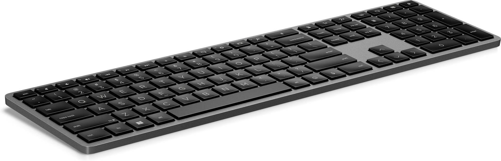HP 975 – Tastatur – Bluetooth & 2,4 GHz (Nano-Empfänger) – USB-C – beleuchtet – Schwarz