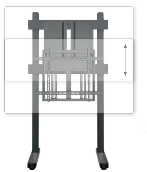 Hagor Monitorhalterung, Standfuss, bis 90", VESA 800 × 600 mm, 90 kg, höhenverstellbar, schwarz