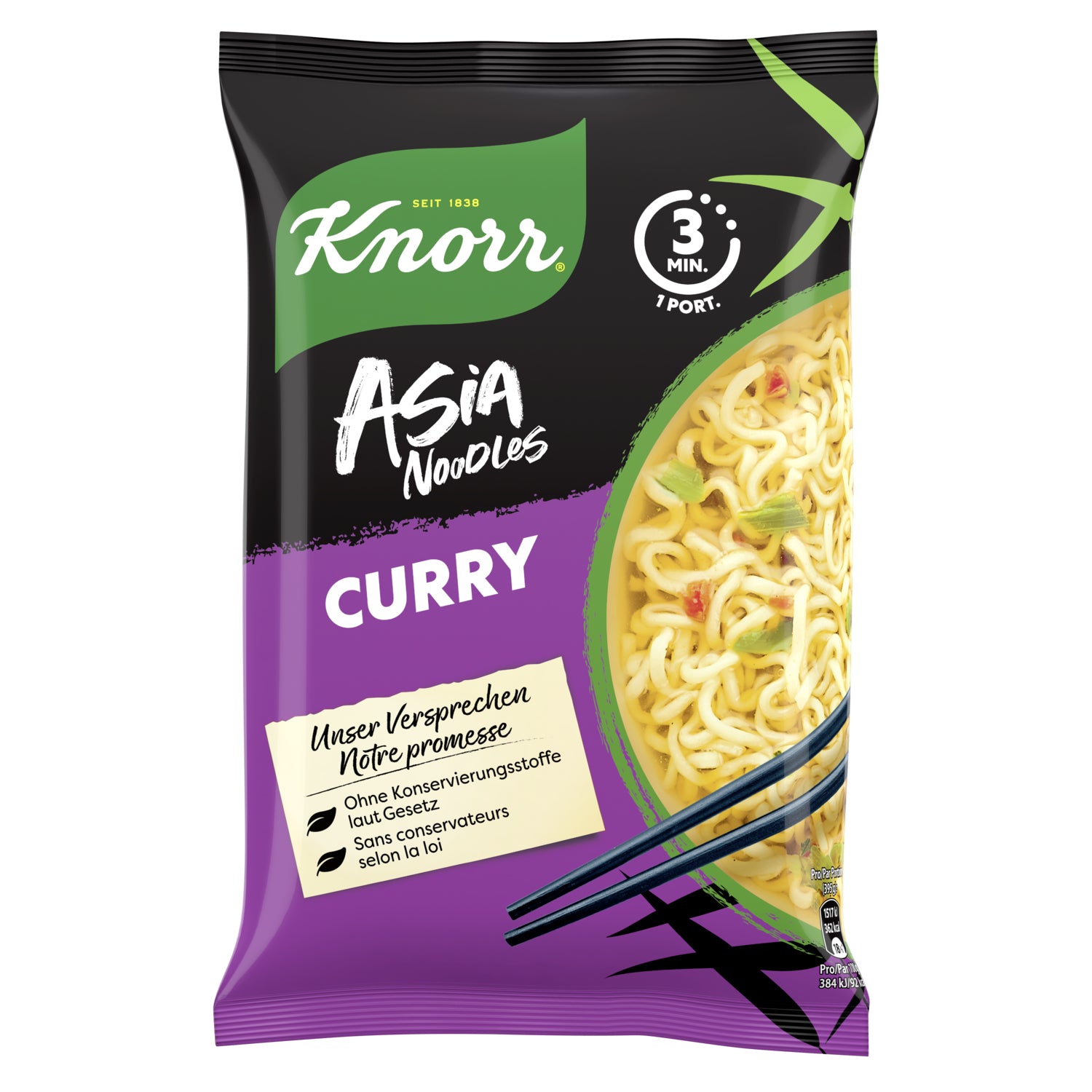 Knorr Asia Noodles Instant-Nudeln – Curry – 70 g