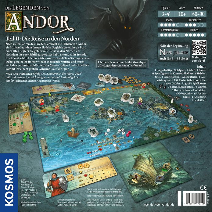 Kosmos Die Legenden von Andor – Teil II: Die Reise in den Norden – Erweiterung, 2–4 Spieler, ab 10 Jahren, 90 Min