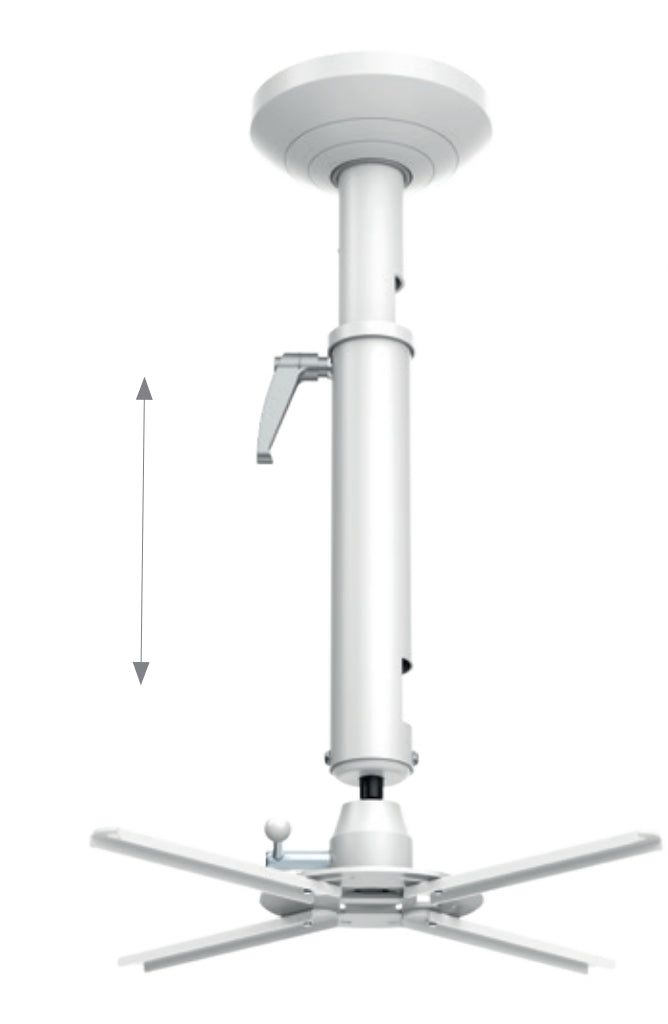 Hagor Projektor-Deckenhalterung – 52,0–60,0 cm, 10 kg, schwenkbar, neigbar, silber