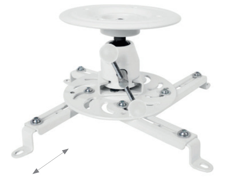 Hagor Projektor-Deckenhalterung – 10 kg, schwenkbar 180°, neigbar 0–20°, silber