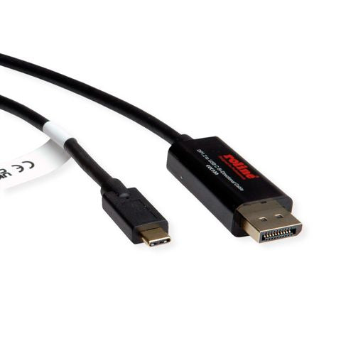 ROLINE USB-C zu DisplayPort Kabel – 4K (3840 × 2160) @ 60 Hz, DisplayPort 1.2, 2 m – Schwarz