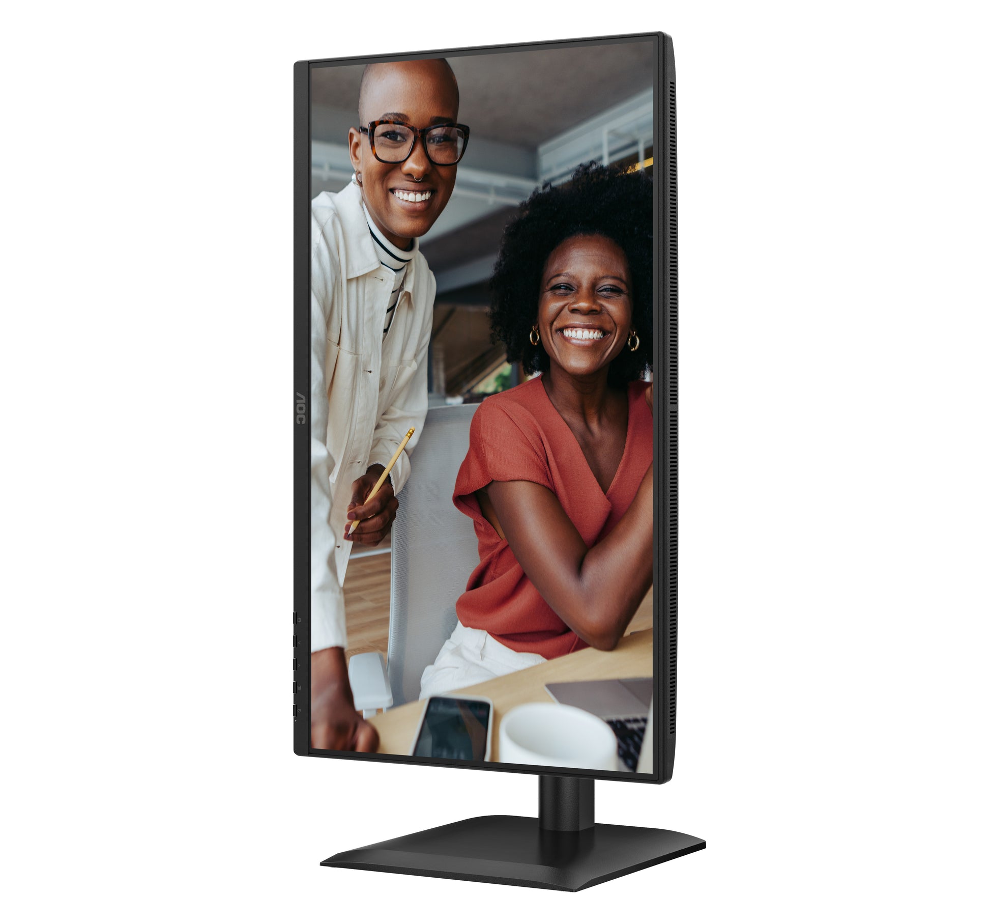 AOC 24E4U – Monitor, 23,8", IPS, 120 Hz, 300 cd/m², USB-Hub, Integrierte Lautsprecher, VESA 100 × 100, Schwarz