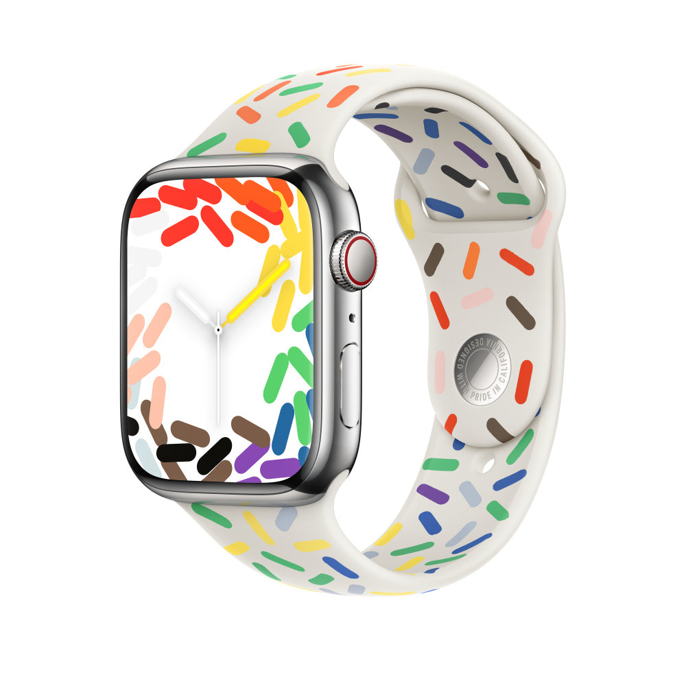 Apple Sportarmband – Armband – für Apple Watch (42/44/45 mm), Farbe Pride, Bandgrösse M/L