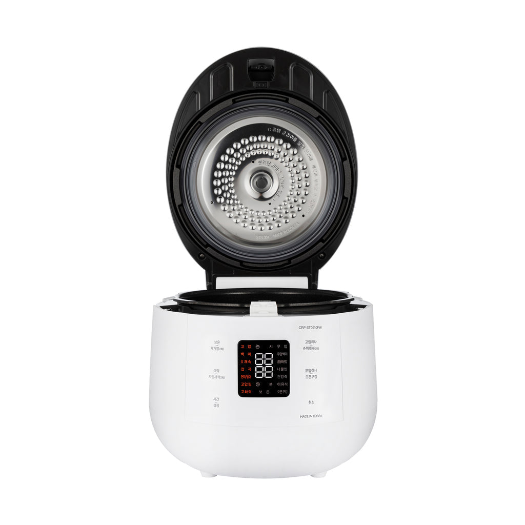 Cuckoo Reiskocher CRP-ST0609F – 1,08 l, 880 W, Warmhaltefunktion – Champagner/Weiss