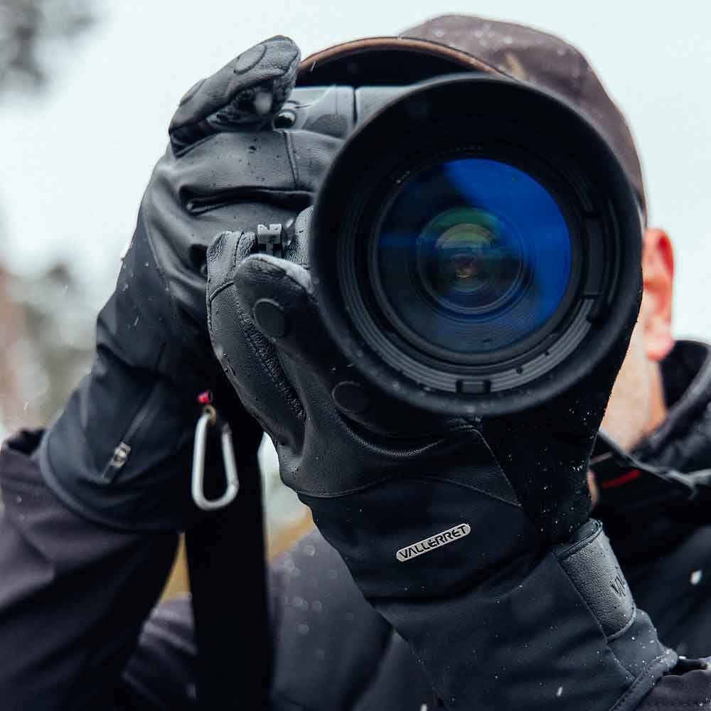 Vallerret Photography Gloves Vallerret Tinden Handschuhe – Grösse XXL, Echtes Leder, magnetische Fingerspitzen – Schwarz