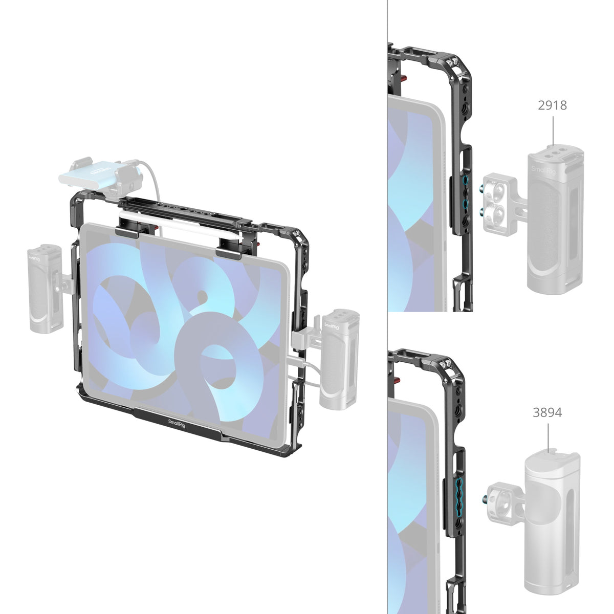 SmallRig Tablet-Tischhalterung – 8,3–13,0″, 1/4-20-Gewinde, Aluminium – Schwarz
