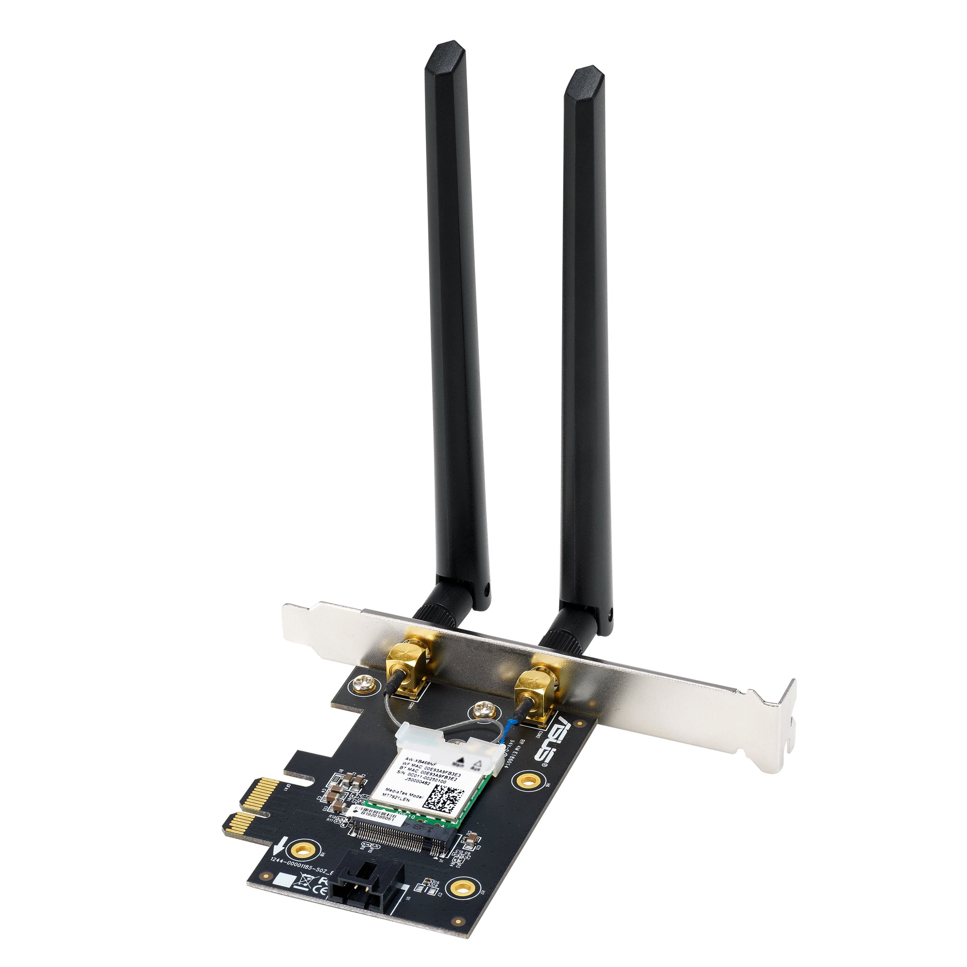 ASUS PCE-BE6500 – WLAN-Karte (Wi-Fi 7), Tri-Band (2,4/5/6 GHz), 2882 Mbit/s, PCI Express, Bluetooth 5.4, für P