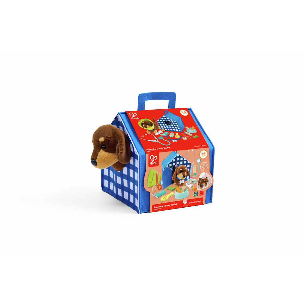 Hape Tierarzt-Spielset – 16-teilig – 20,5×18,5×20 cm – ab 3 Jahren – mehrfarbig – FSC