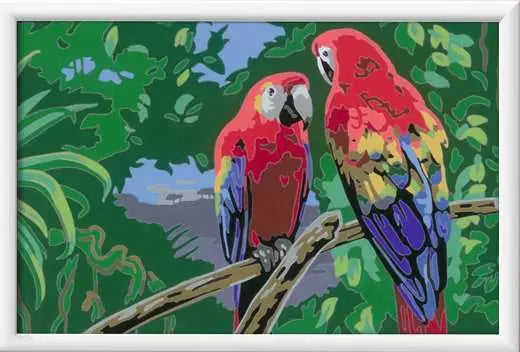 Ravensburger CreArt – Malen-nach-Zahlen-Set – Bunte Aras (Papagei) – ab 9 Jahren