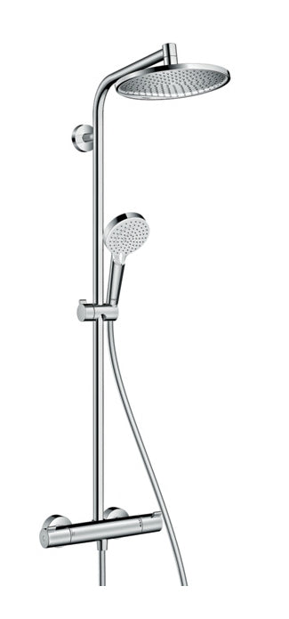 Hansgrohe Duschsystem Crometta S – Ø24 cm, Messing/Metall, Thermostat, Wandmontiert, Chrom