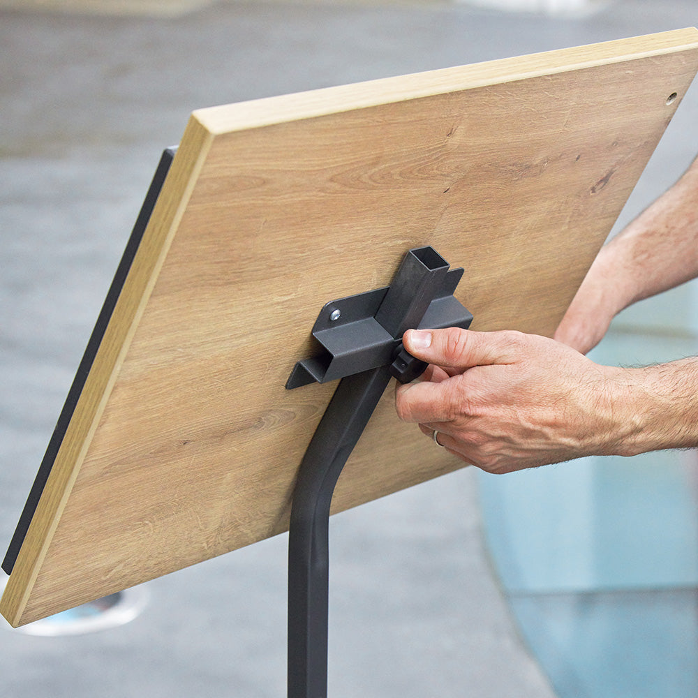 Rocada Boden-Prospektständer – für A4, braun, Holz, 400×300×1400 mm