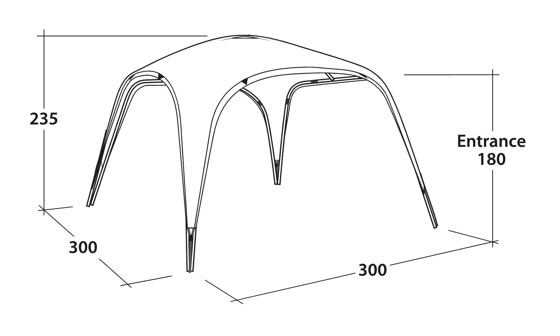 Outwell Stellwand – 3000 × 2350 mm, Polyester, Grau, UV-Schutz