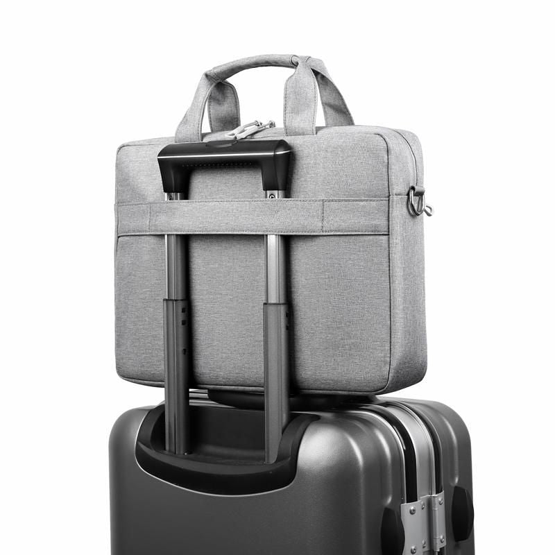 eSTUFF Notebook-Tasche 15,6" – Abnehmbarer Schultergurt, Trolley-Haltegurt – Grau