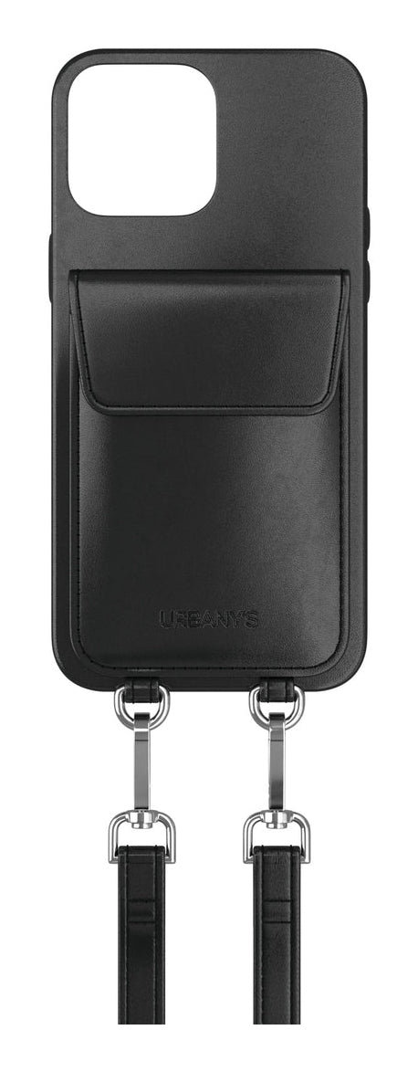 Urbany's Necklace-Hülle – für Apple iPhone 16 Plus – Night Owl – Recycling-Leder, mit Kartenfach