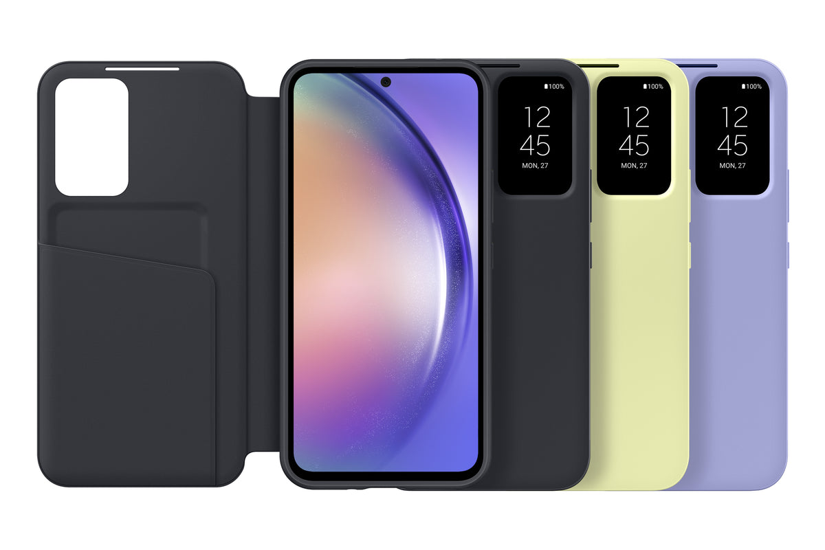 Samsung Smart View Wallethülle – für Samsung Galaxy A54, mit Kartenfach, Schwarz