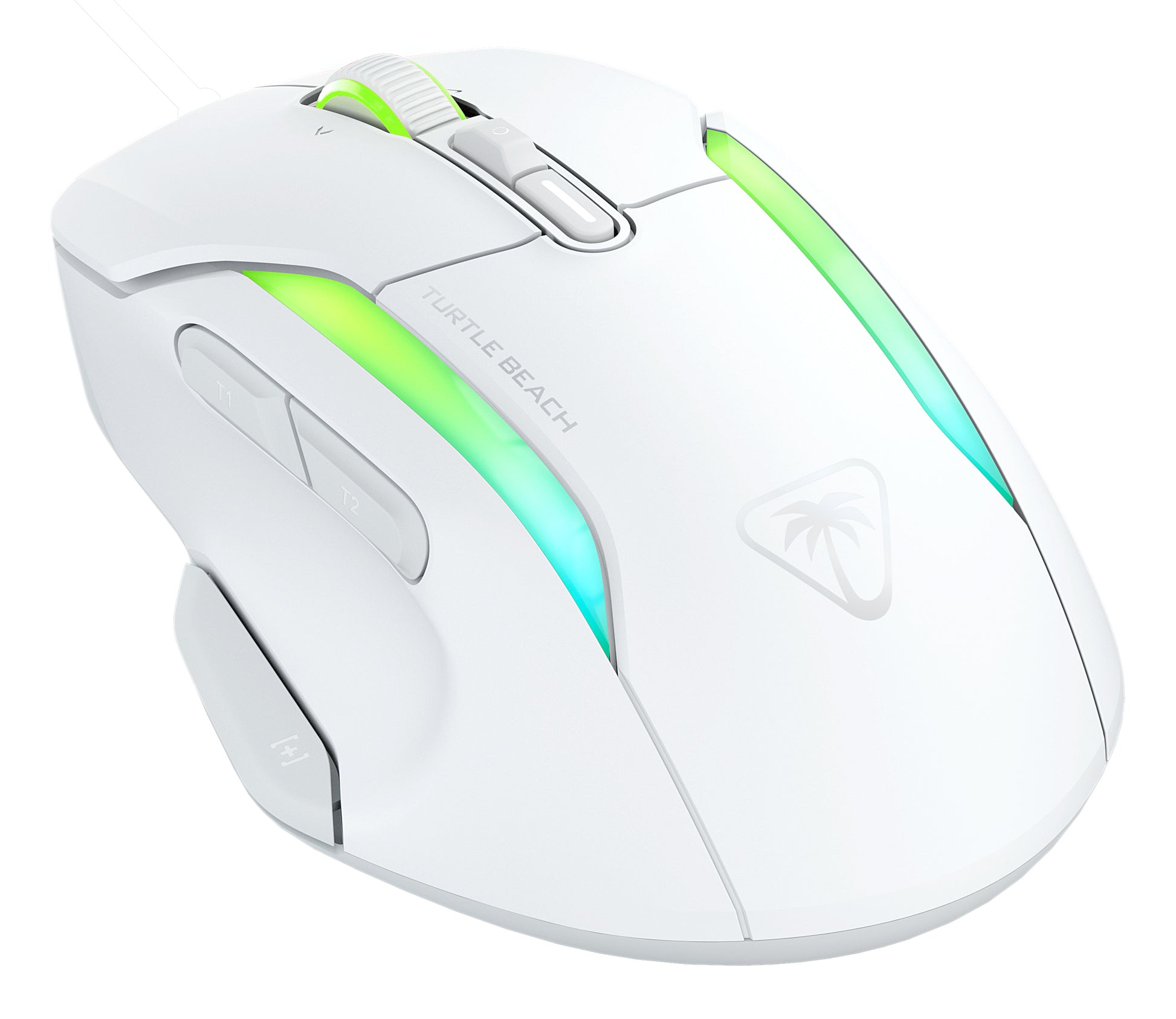 Turtle Beach Kone II Air Gaming-Maus – kabellos, 1'000 Hz, 7 Tasten, für Rechtshänder, RGB-Beleuchtung, weiss
