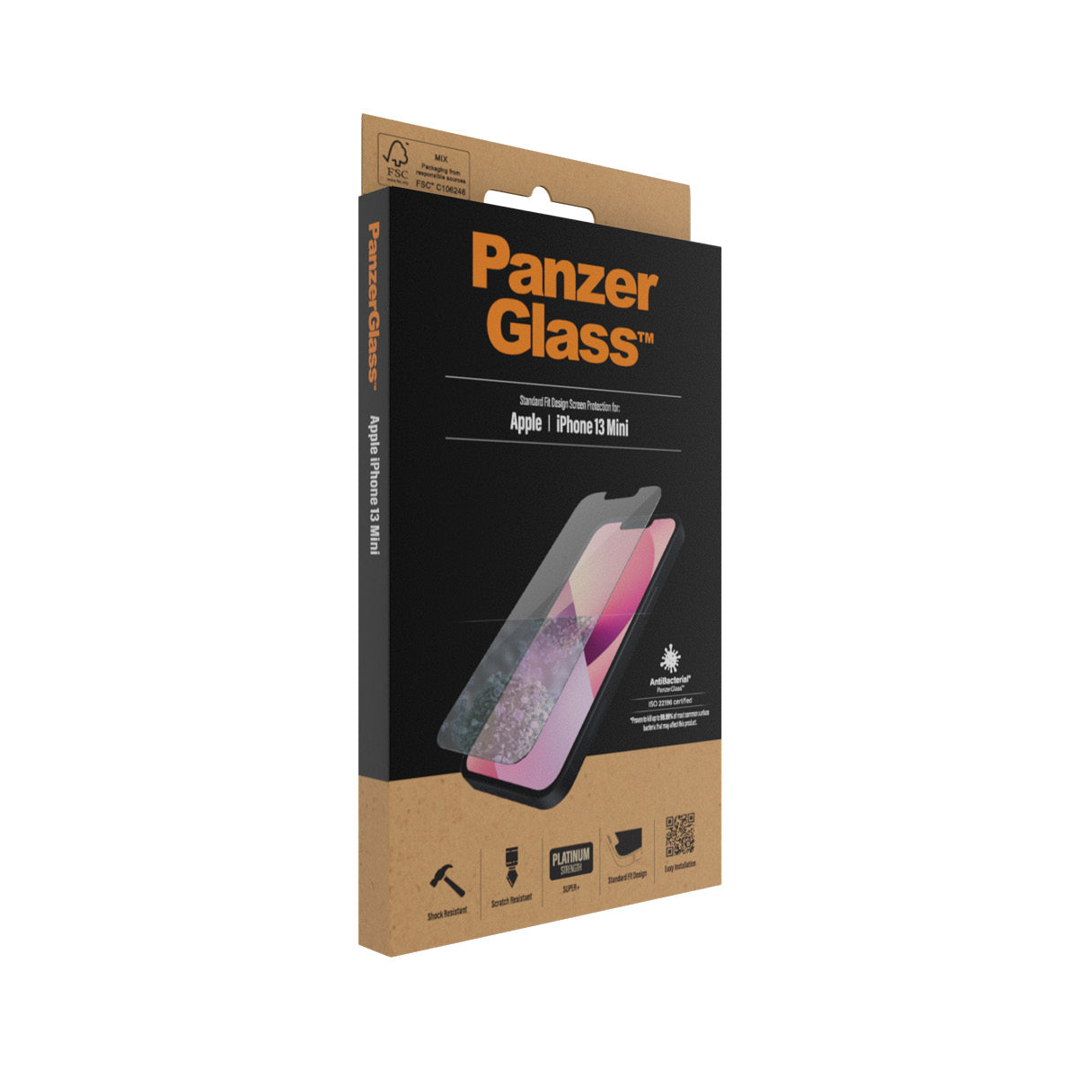 PanzerGlass Displayschutz (Panzerglas), Antibakteriell – für iPhone 13 mini