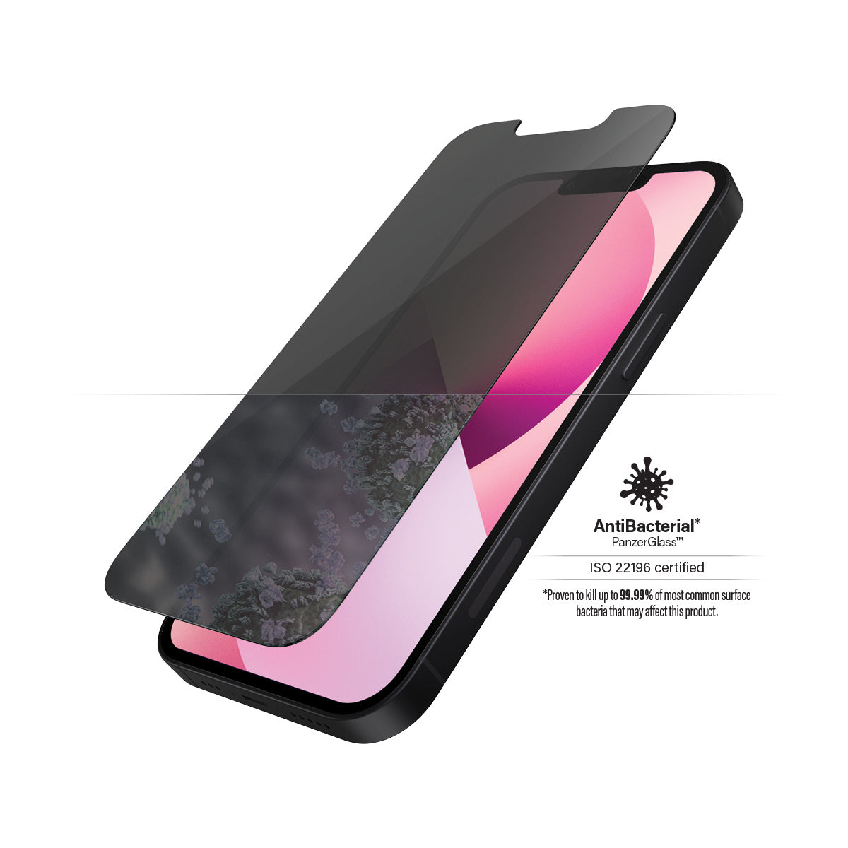 PanzerGlass Privacy-Filter (Panzerglas), Antibakteriell – für iPhone 13 mini