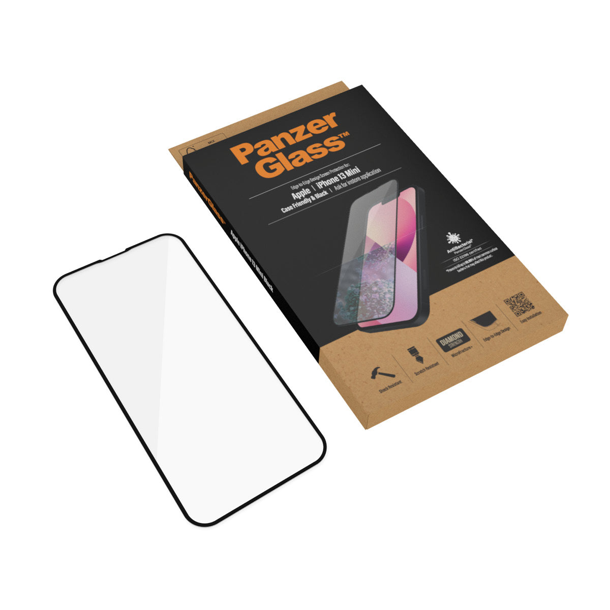 PanzerGlass Displayschutzglas – für Apple iPhone 13 mini, Hartglas, Transparent – 1er-Pack