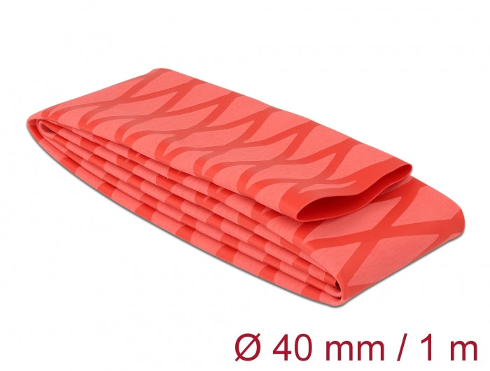 DeLOCK Schrumpfschlauch-Set, Ø 40 mm, 1 m – rot
