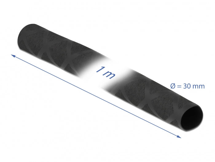 DeLOCK Schrumpfschlauch, Ø 30 mm, 1 m, schwarz