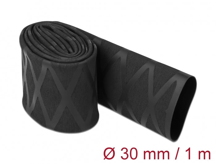 DeLOCK Schrumpfschlauch, Ø 30 mm, 1 m, schwarz