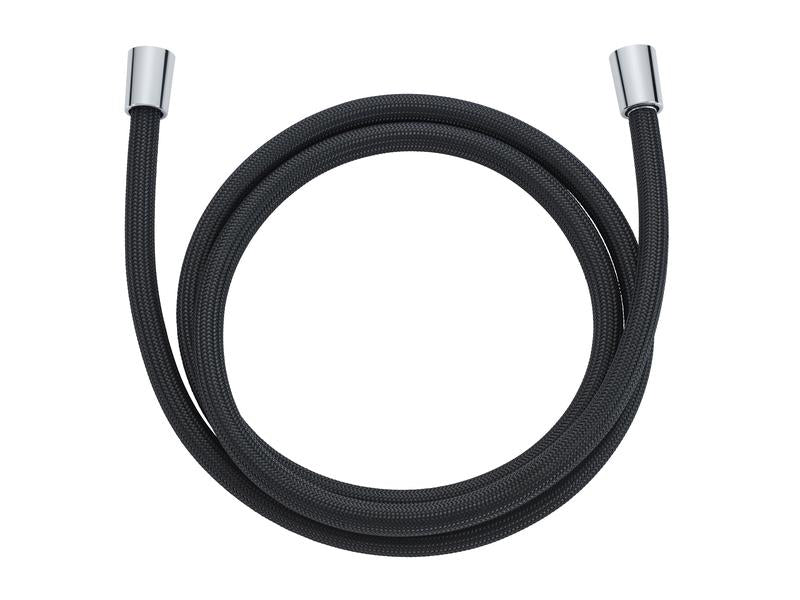 Diaqua Brauseschlauch CHROMALUX Zero – 180 cm, Polyethylen (PE), Chrom-Enden, für 1/2"-Anschluss, Schwarz